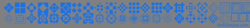 Squarethings2-Schriftart – Blaue Schriften auf grauem Hintergrund