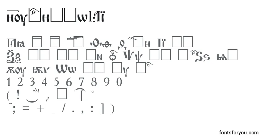 Schriftart ChurchNewAi – Alphabet, Zahlen, spezielle Symbole