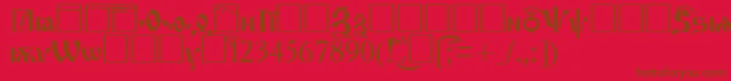 ChurchNewAi Font – Brown Fonts on Red Background