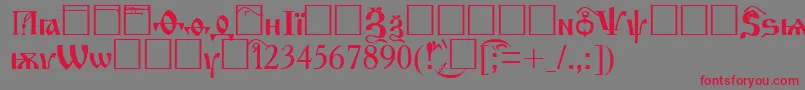 ChurchNewAi-Schriftart – Rote Schriften auf grauem Hintergrund