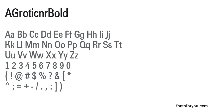 Schriftart AGroticnrBold – Alphabet, Zahlen, spezielle Symbole
