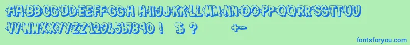 PeintureFraiche Font – Blue Fonts on Green Background