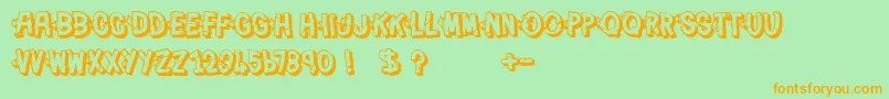 PeintureFraiche Font – Orange Fonts on Green Background