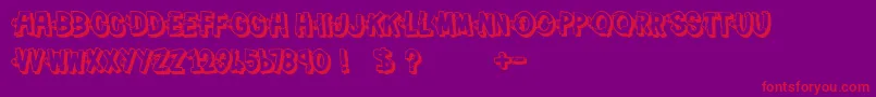 PeintureFraiche-Schriftart – Rote Schriften auf violettem Hintergrund
