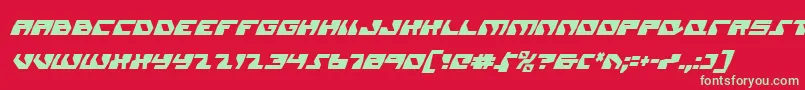 フォントDaedalusCondensedItalic – 赤い背景に緑の文字