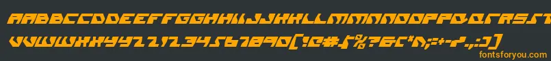 DaedalusCondensedItalic-Schriftart – Orangefarbene Schriften auf schwarzem Hintergrund