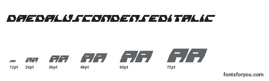 DaedalusCondensedItalic Font Sizes
