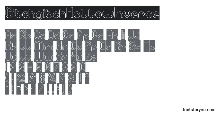 GitchgitchHollowInverse Font – alphabet, numbers, special characters