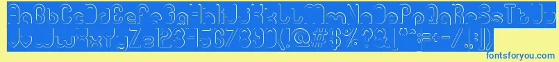 GitchgitchHollowInverse Font – Blue Fonts on Yellow Background