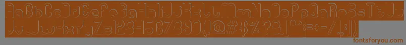 フォントGitchgitchHollowInverse – 茶色の文字が灰色の背景にあります。