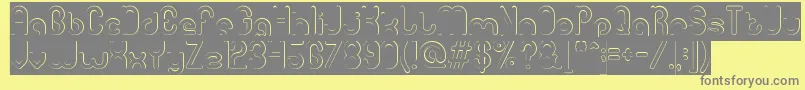 フォントGitchgitchHollowInverse – 黄色の背景に灰色の文字