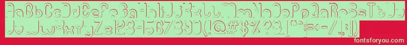 GitchgitchHollowInverse Font – Green Fonts on Red Background