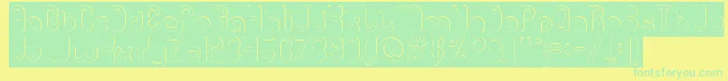 GitchgitchHollowInverse Font – Green Fonts on Yellow Background