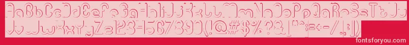 Fonte GitchgitchHollowInverse – fontes rosa em um fundo vermelho
