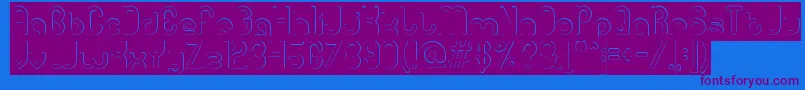 GitchgitchHollowInverse Font – Purple Fonts on Blue Background