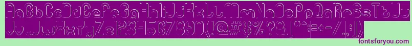 GitchgitchHollowInverse-Schriftart – Violette Schriften auf grünem Hintergrund