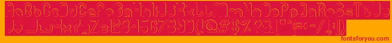 GitchgitchHollowInverse Font – Red Fonts on Orange Background