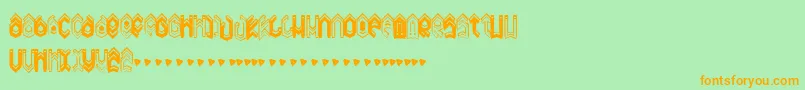 Dreamy-Schriftart – Orangefarbene Schriften auf grünem Hintergrund