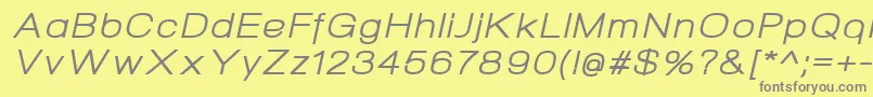 NeogramItalicextd Font – Gray Fonts on Yellow Background