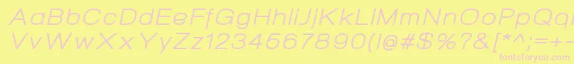 NeogramItalicextd Font – Pink Fonts on Yellow Background