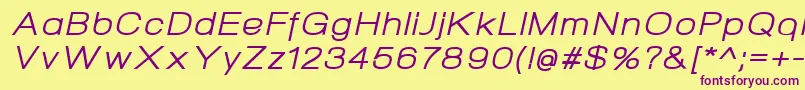 NeogramItalicextd Font – Purple Fonts on Yellow Background