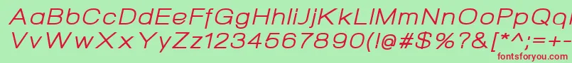 NeogramItalicextd Font – Red Fonts on Green Background