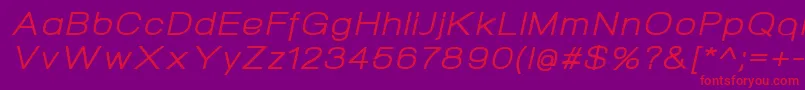 NeogramItalicextd Font – Red Fonts on Purple Background