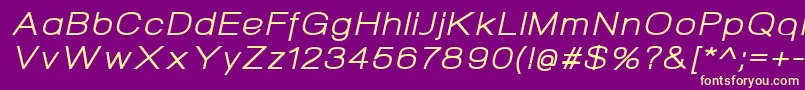 NeogramItalicextd Font – Yellow Fonts on Purple Background