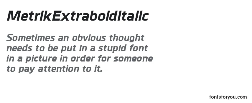 MetrikExtrabolditalic Font