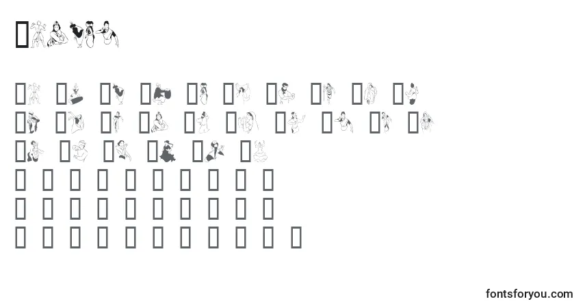 Шрифт Dancer – алфавит, цифры, специальные символы