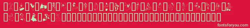 Dancer Font – Green Fonts on Red Background