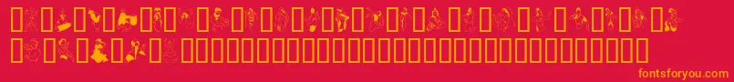 Dancer Font – Orange Fonts on Red Background