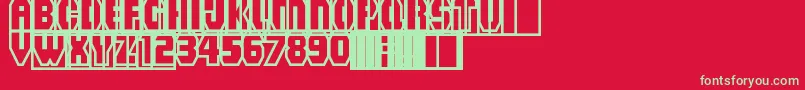 MadGrooveClean Font – Green Fonts on Red Background