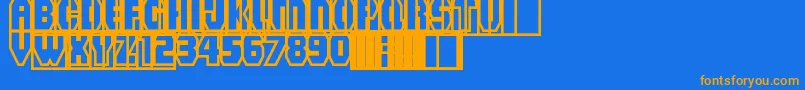 MadGrooveClean Font – Orange Fonts on Blue Background