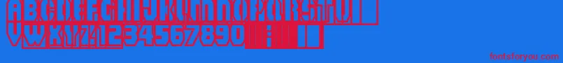 MadGrooveClean Font – Red Fonts on Blue Background