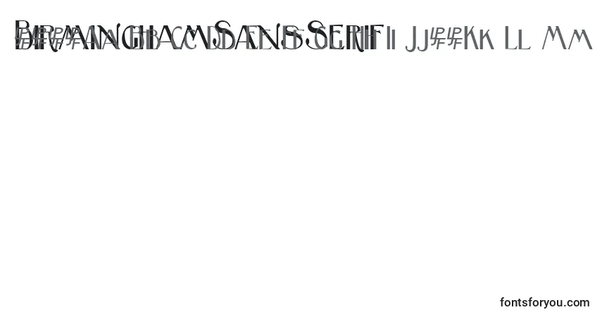Шрифт BirminghamSansSerif – алфавит, цифры, специальные символы