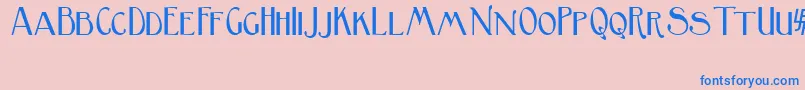 BirminghamSansSerif-Schriftart – Blaue Schriften auf rosa Hintergrund