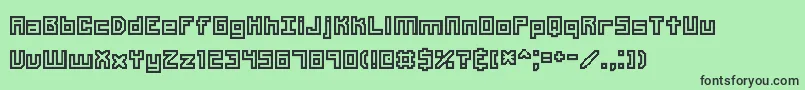 Unlearne-fontti – mustat fontit vihreällä taustalla