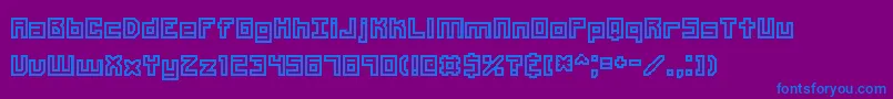フォントUnlearne – 紫色の背景に青い文字
