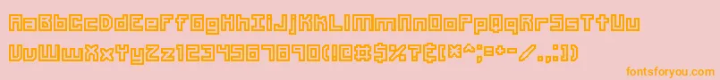 フォントUnlearne – オレンジの文字がピンクの背景にあります。