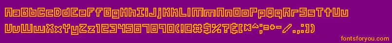 Unlearne-fontti – oranssit fontit violetilla taustalla