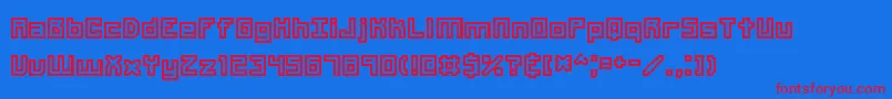 Unlearne-fontti – punaiset fontit sinisellä taustalla