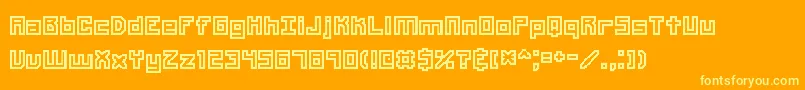 Шрифт Unlearne – жёлтые шрифты на оранжевом фоне