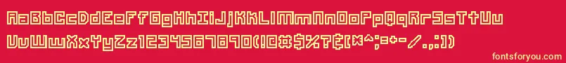 Unlearne-fontti – keltaiset fontit punaisella taustalla