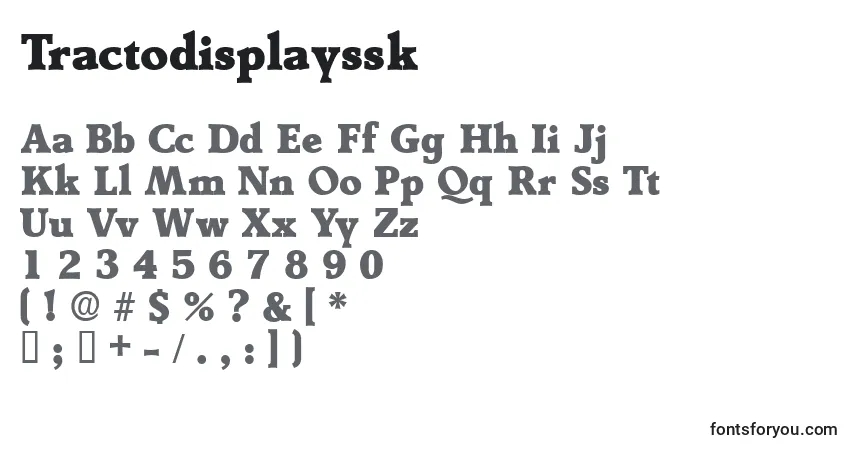 Schriftart Tractodisplayssk – Alphabet, Zahlen, spezielle Symbole