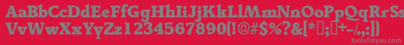 フォントTractodisplayssk – 赤い背景に灰色の文字