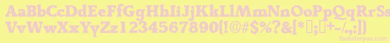 Tractodisplayssk Font – Pink Fonts on Yellow Background