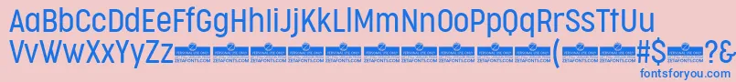 CocogooseCondensedLightTrial Font – Blue Fonts on Pink Background