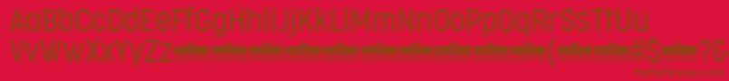 Fonte CocogooseCondensedLightTrial – fontes marrons em um fundo vermelho