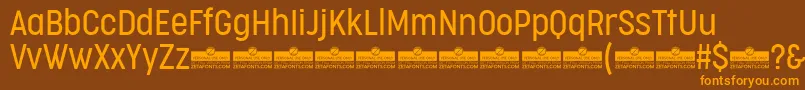 CocogooseCondensedLightTrial-Schriftart – Orangefarbene Schriften auf braunem Hintergrund